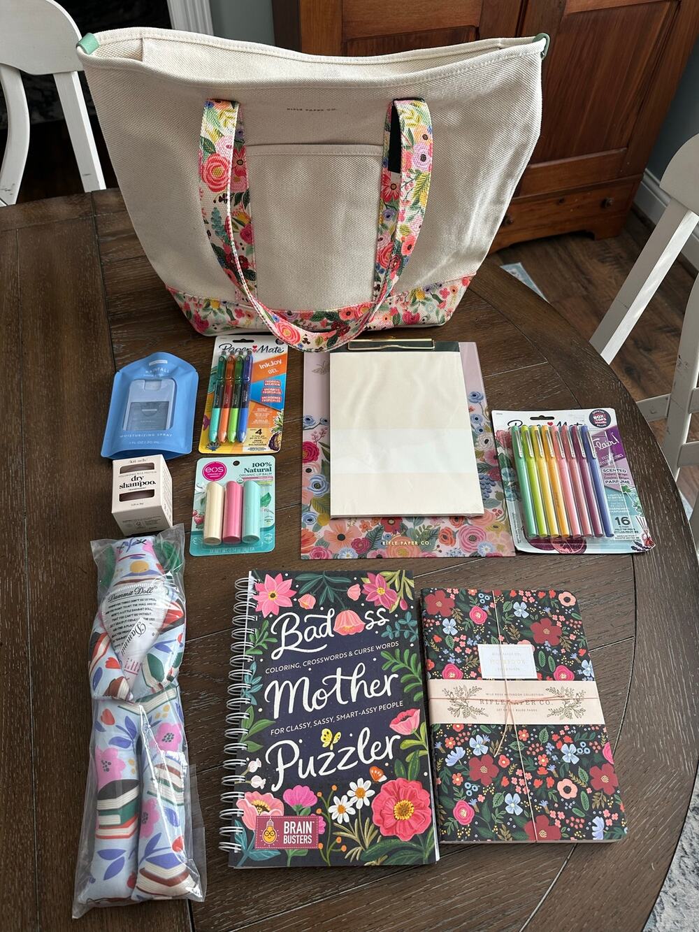 NEW GIFT SET Rifle Paper Tote Notebooks Clipboard Cuss Teacher Hospital Divorce